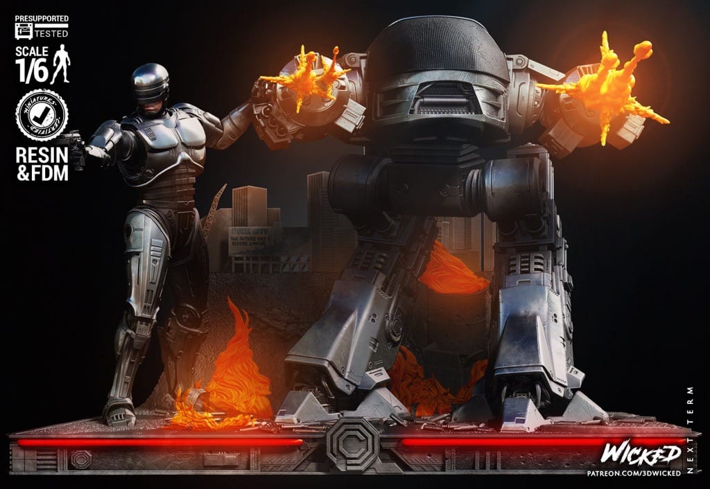 P站图纸印象馆 3DWicked 机械战警和ED-209 3DWicked 机械战警和ED-209