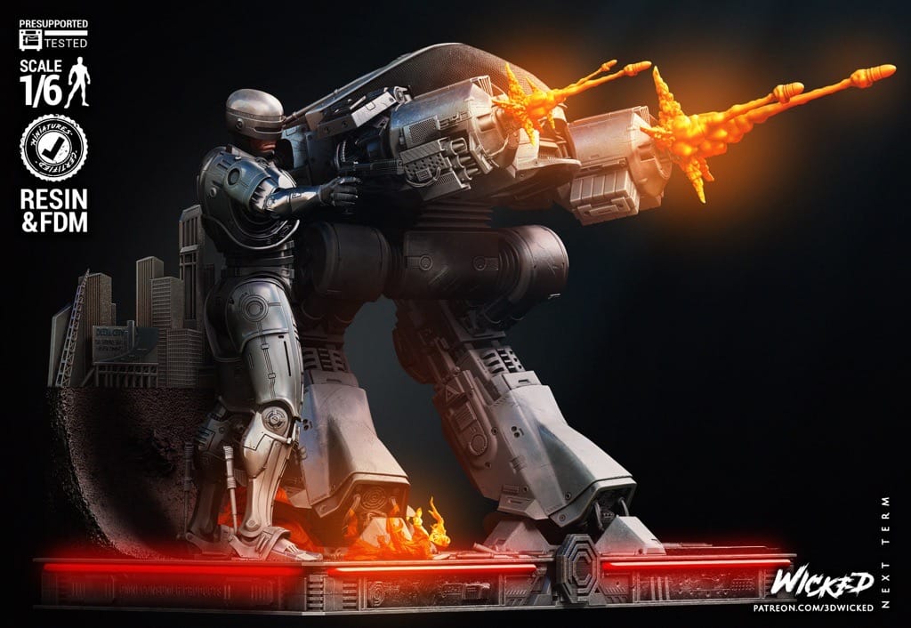 P站图纸印象馆 3DWicked 机械战警和ED-209 3DWicked 机械战警和ED-209