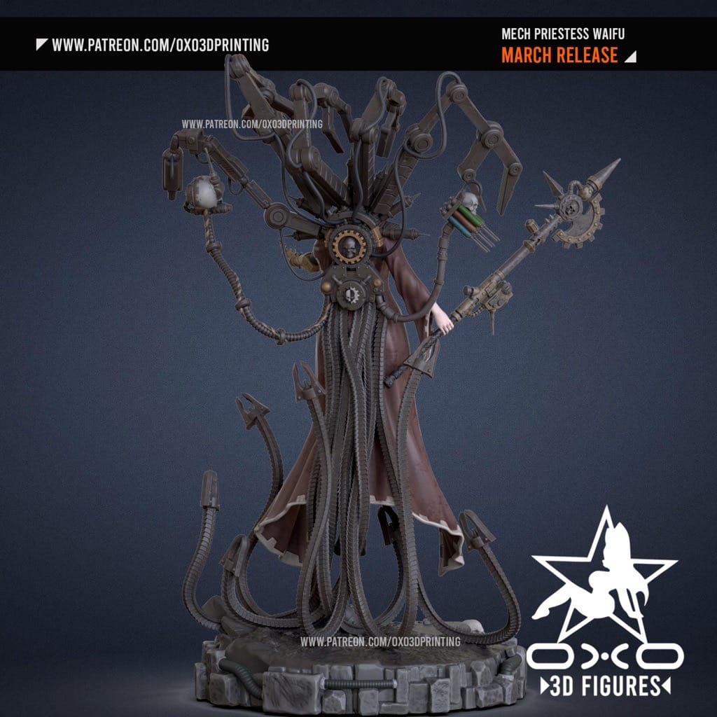 P站图纸印象馆 OXO3D 战锤4k 机械女祭司 OXO3D 战锤4k 机械女祭司