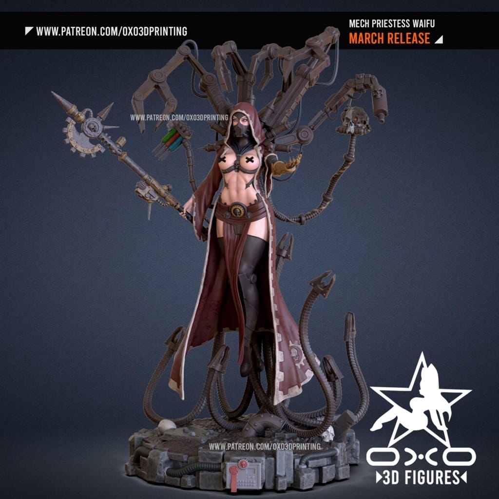 P站图纸印象馆 OXO3D 战锤4k 机械女祭司 OXO3D 战锤4k 机械女祭司