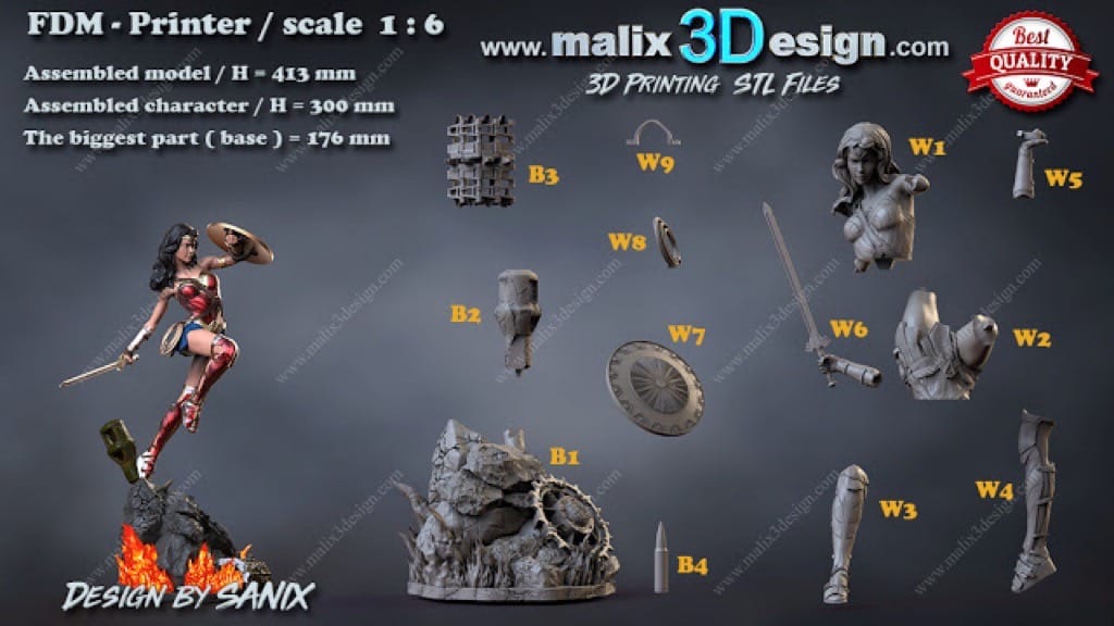 P站图纸印象馆 Sanix3d DC漫画 神奇女侠 Sanix3d DC漫画 神奇女侠