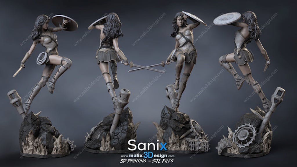 P站图纸印象馆 Sanix3d DC漫画 神奇女侠 Sanix3d DC漫画 神奇女侠