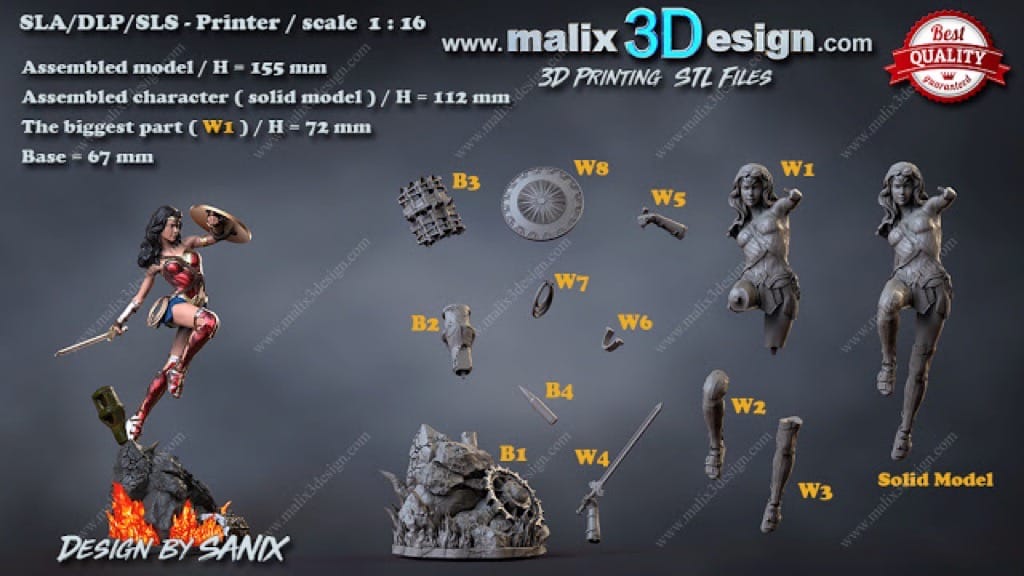 P站图纸印象馆 Sanix3d DC漫画 神奇女侠 Sanix3d DC漫画 神奇女侠