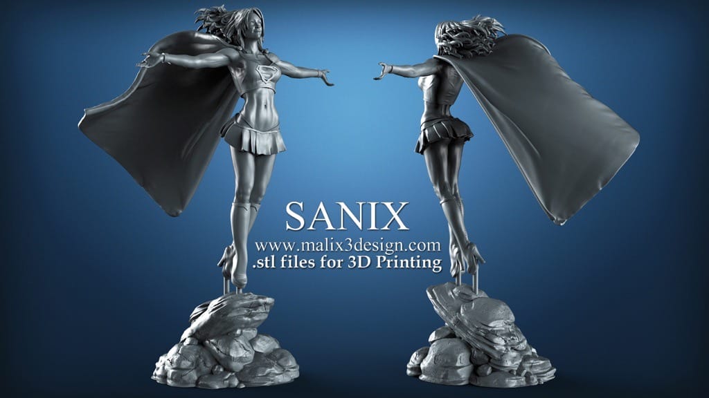 P站图纸印象馆 Sanix3d DC漫画 超级少女 Sanix3d DC漫画 超级少女