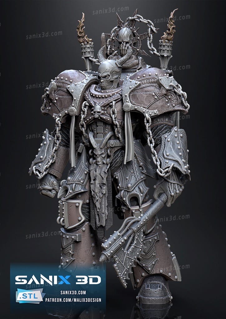 P站图纸印象馆 Sanix3d 战锤4k 混沌勇士 Sanix3d 战锤4k 混沌勇士
