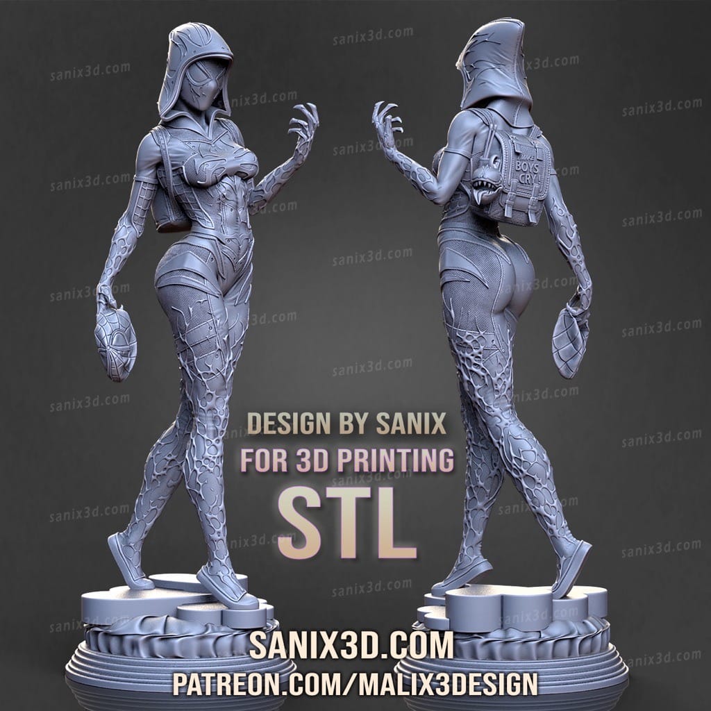 P站图纸印象馆 Sanix3d 漫威 蜘蛛格温 Sanix3d 漫威 蜘蛛格温