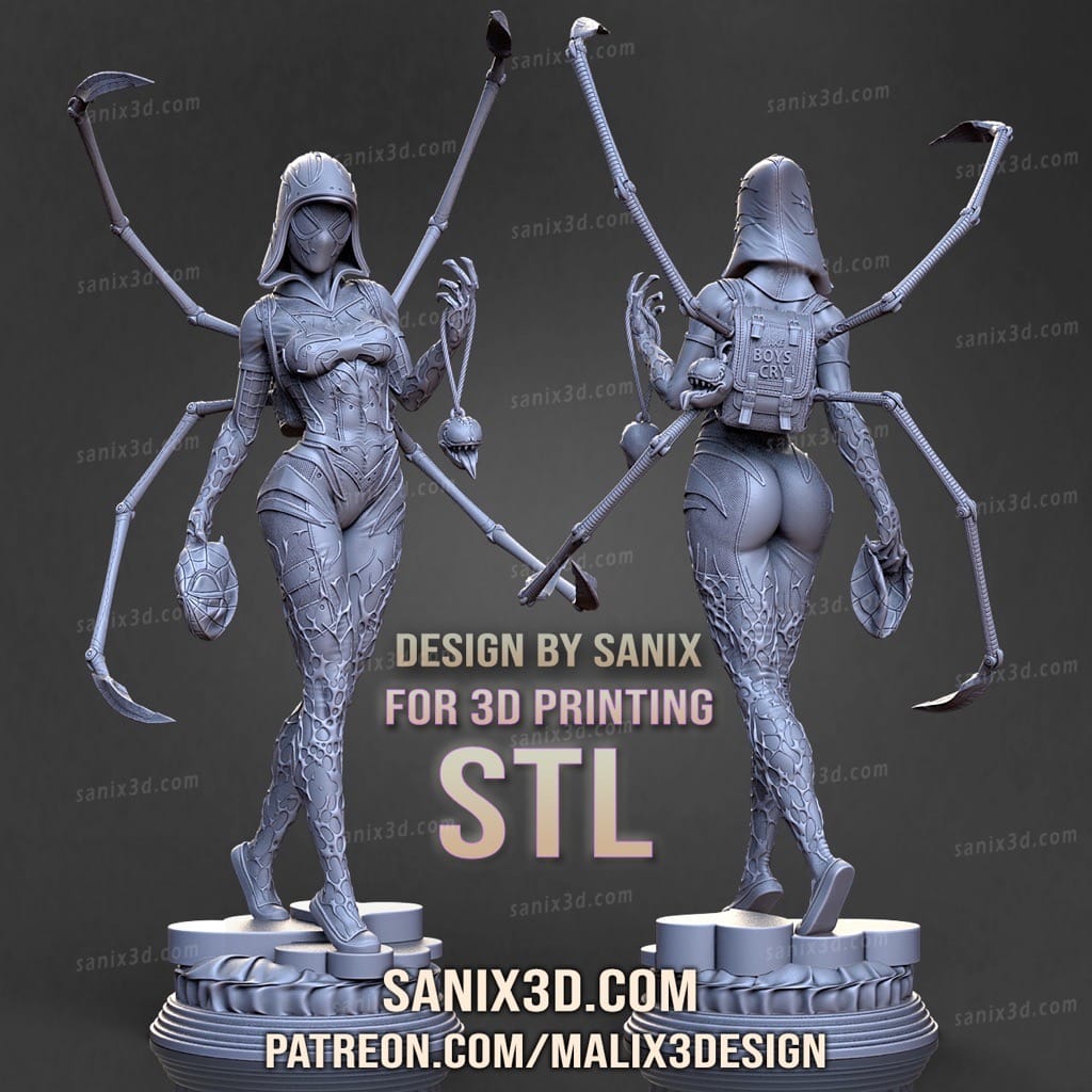 P站图纸印象馆 Sanix3d 漫威 蜘蛛格温 Sanix3d 漫威 蜘蛛格温