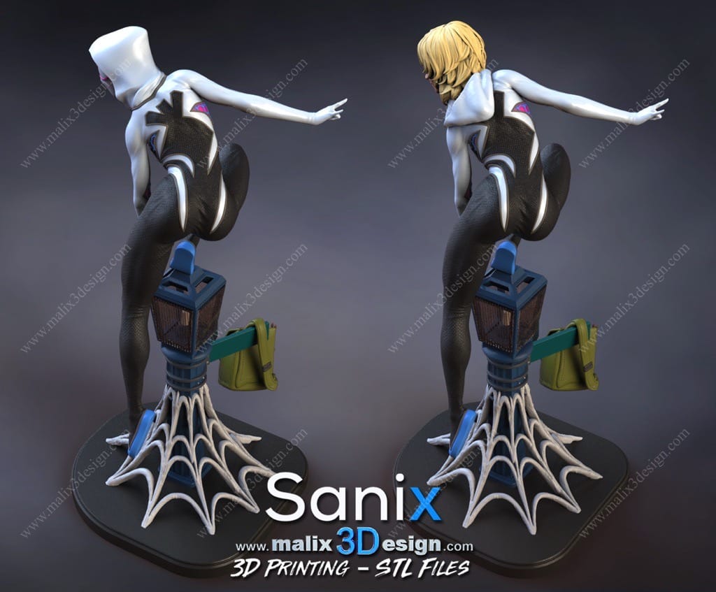 P站图纸印象馆 Sanix3d 漫威 蜘蛛格温 Sanix3d 漫威 蜘蛛格温