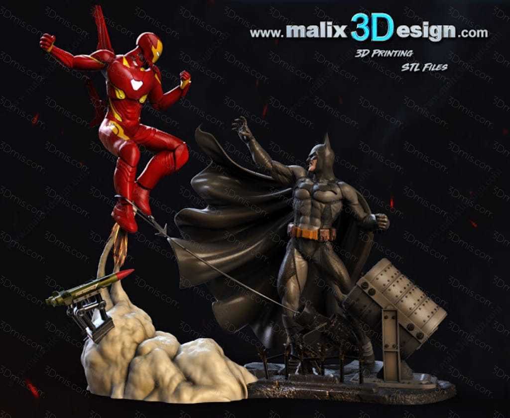 Sanix3d 漫威 蝙蝠侠和钢铁侠