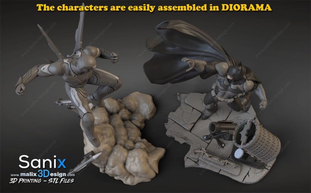 P站图纸印象馆 Sanix3d 漫威 蝙蝠侠和钢铁侠 Sanix3d 漫威 蝙蝠侠和钢铁侠