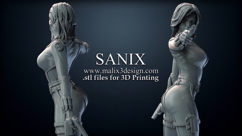 P站图纸印象馆 Sanix3d 漫威 黑寡妇 Sanix3d 漫威 黑寡妇