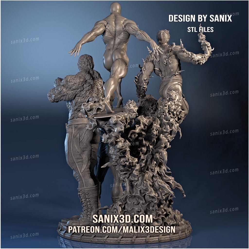 P站图纸印象馆 Sanix3d 漫威 神奇四侠 Sanix3d 漫威 神奇四侠