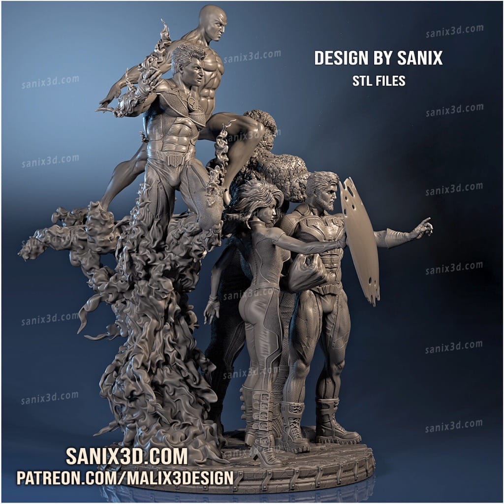 P站图纸印象馆 Sanix3d 漫威 神奇四侠 Sanix3d 漫威 神奇四侠