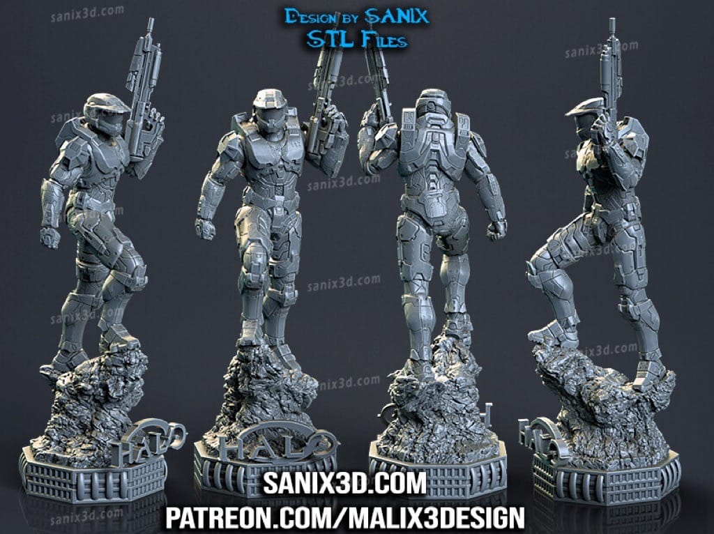 P站图纸印象馆 Sanix3d 光环 士官长 Sanix3d 光环 士官长