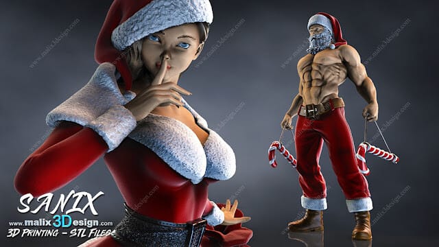 P站图纸印象馆 Sanix3d 圣诞老人 Sanix3d 圣诞老人