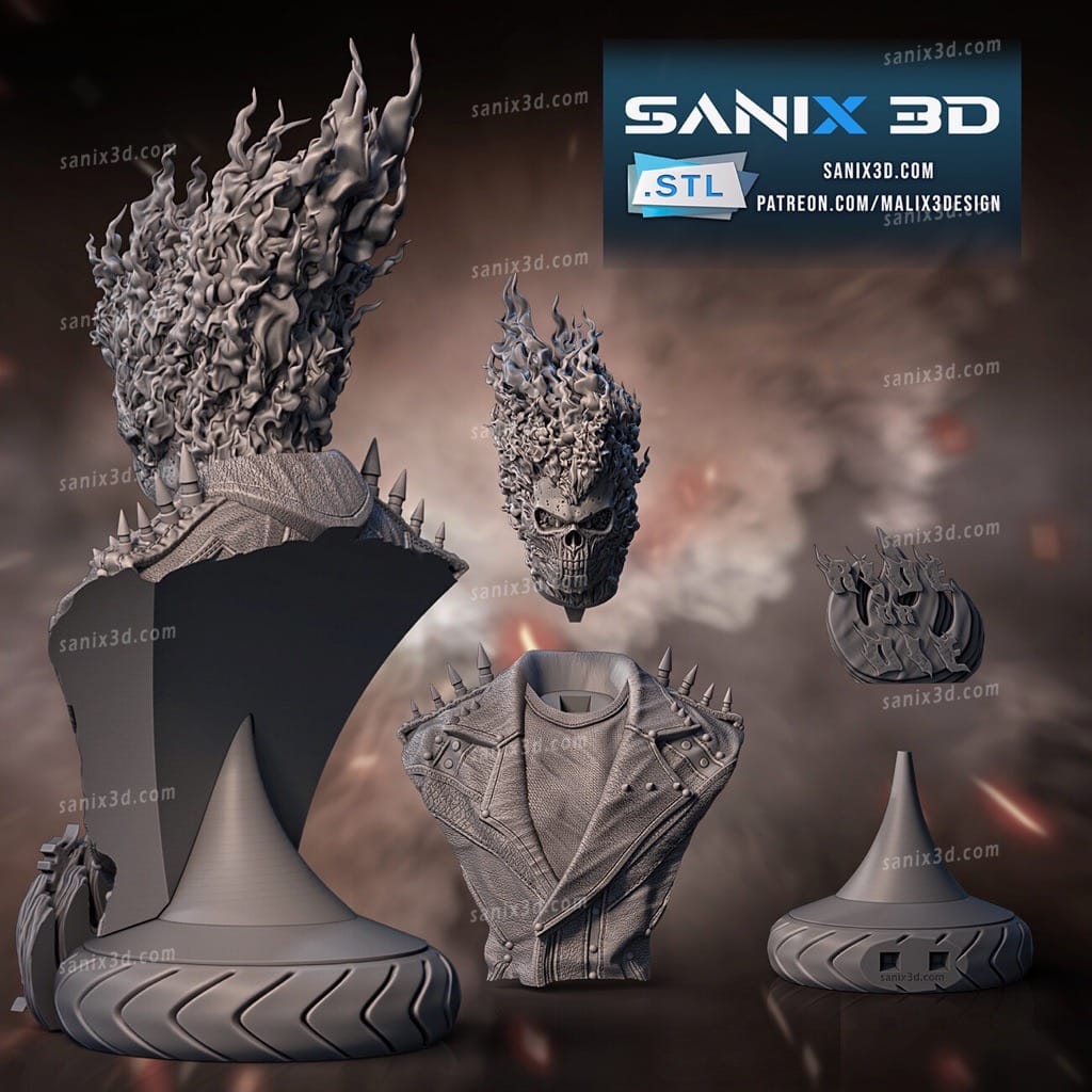 P站图纸印象馆 Sanix3d 漫威 恶灵骑士 Sanix3d 漫威 恶灵骑士