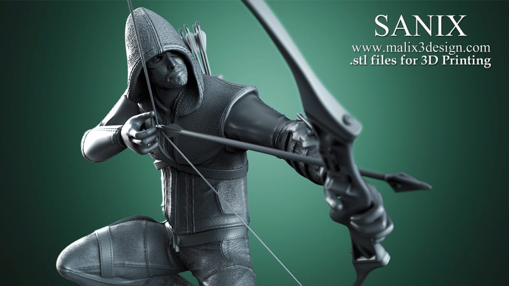 P站图纸印象馆 Sanix3d DC漫画 绿箭侠 Sanix3d DC漫画 绿箭侠