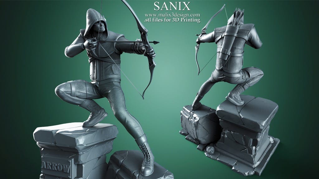 P站图纸印象馆 Sanix3d DC漫画 绿箭侠 Sanix3d DC漫画 绿箭侠