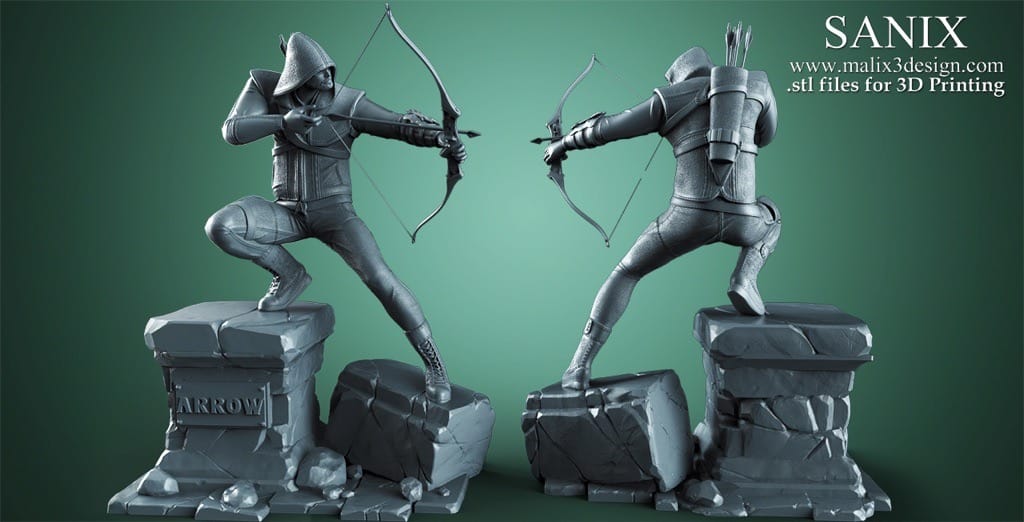 P站图纸印象馆 Sanix3d DC漫画 绿箭侠 Sanix3d DC漫画 绿箭侠