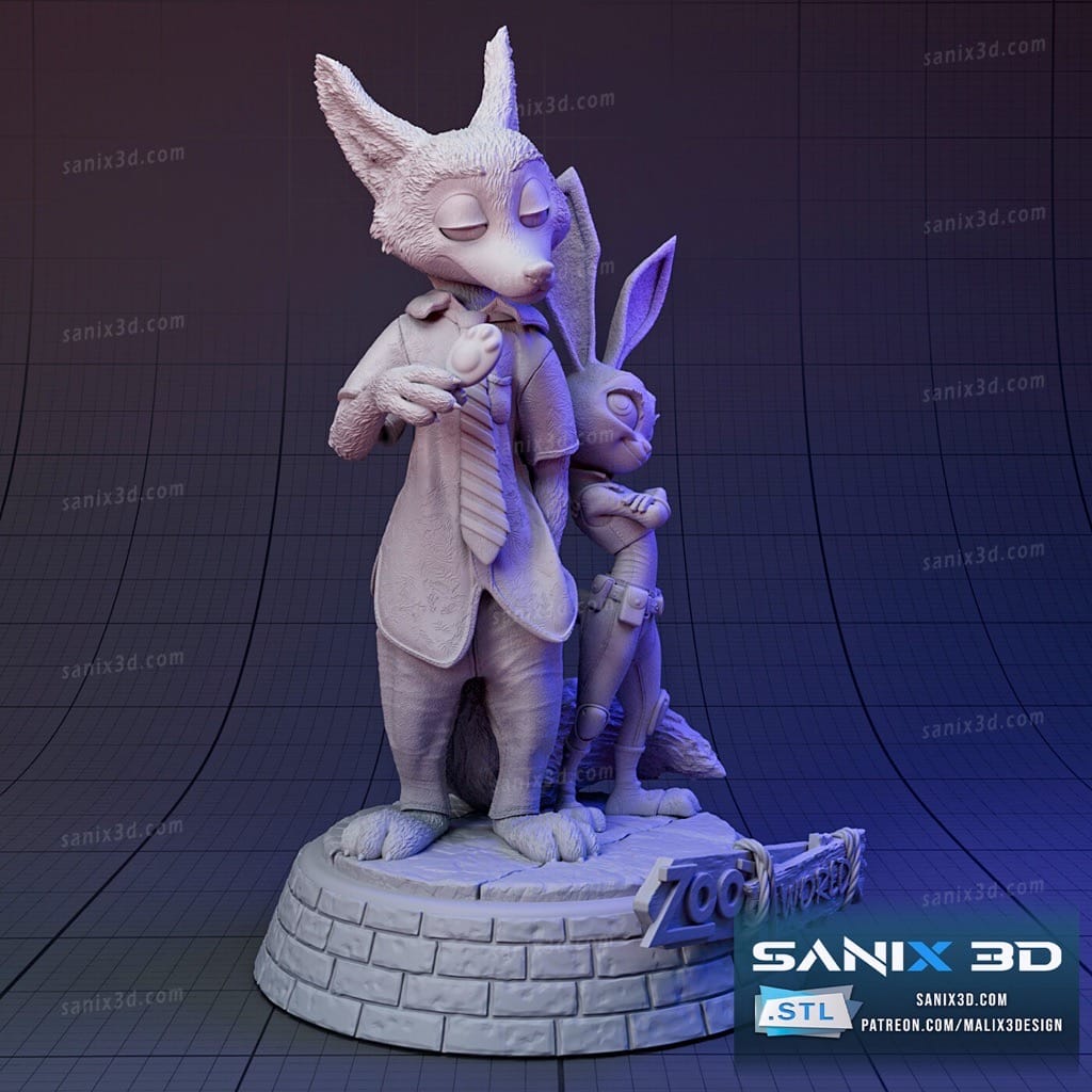 P站图纸印象馆 Sanix3d 疯狂动物城 兔朱迪和狐尼克 Sanix3d 疯狂动物城 兔朱迪和狐尼克