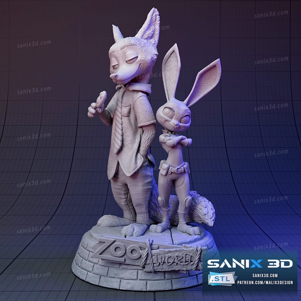 P站图纸印象馆 Sanix3d 疯狂动物城 兔朱迪和狐尼克 Sanix3d 疯狂动物城 兔朱迪和狐尼克