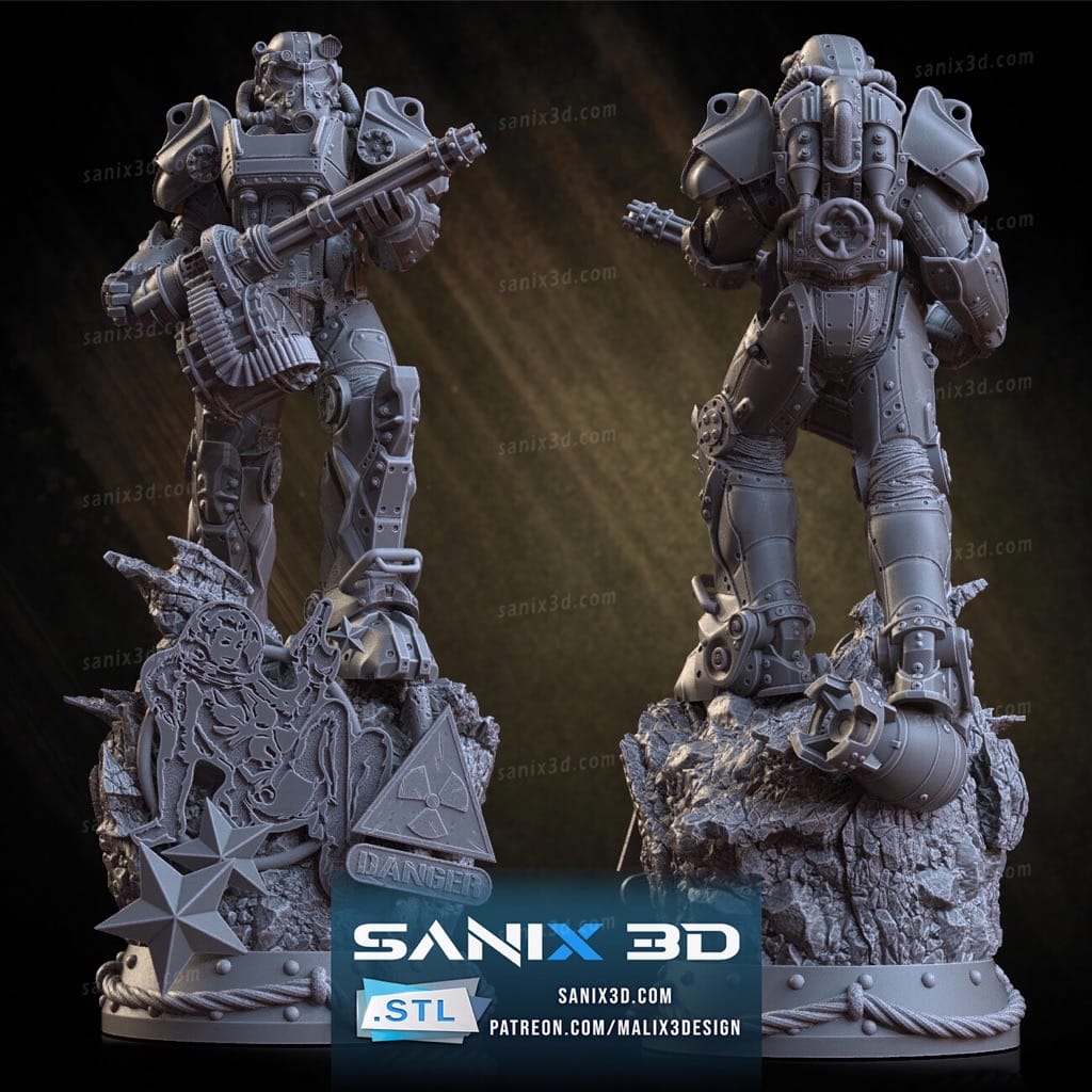 P站图纸印象馆 Sanix3d 辐射 T60动力机甲 Sanix3d 辐射 T60动力机甲
