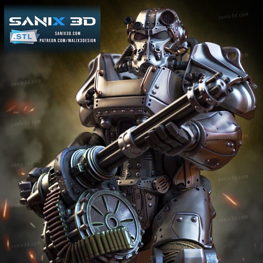 P站图纸印象馆 Sanix3d 辐射 T60动力机甲 Sanix3d 辐射 T60动力机甲