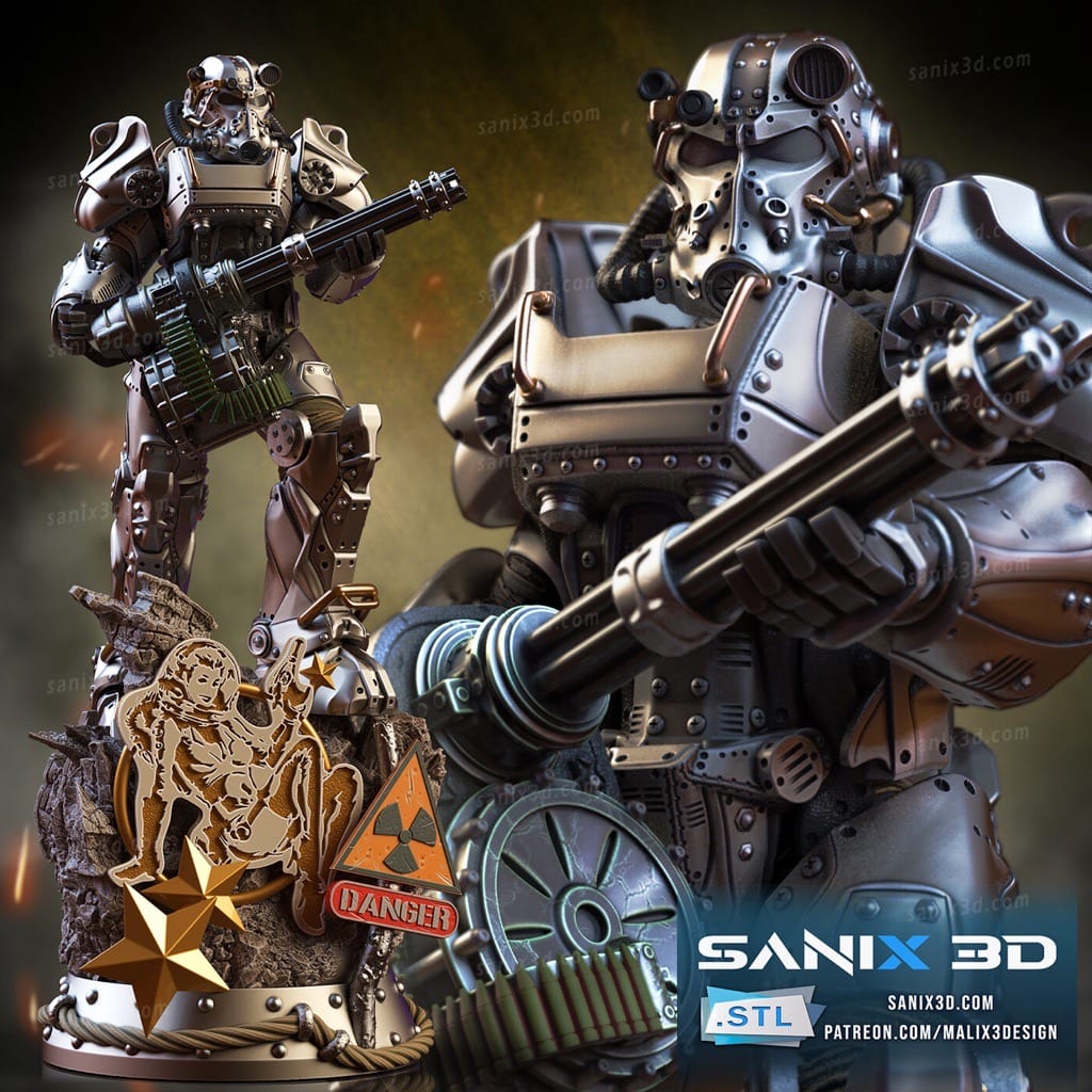 P站图纸印象馆 Sanix3d 辐射 T60动力机甲 Sanix3d 辐射 T60动力机甲