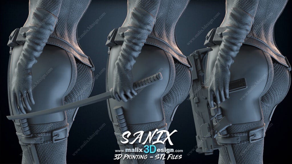 P站图纸印象馆 Sanix3d 漫威 女死侍 Sanix3d 漫威 女死侍