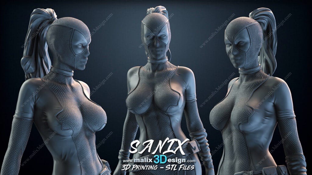 P站图纸印象馆 Sanix3d 漫威 女死侍 Sanix3d 漫威 女死侍
