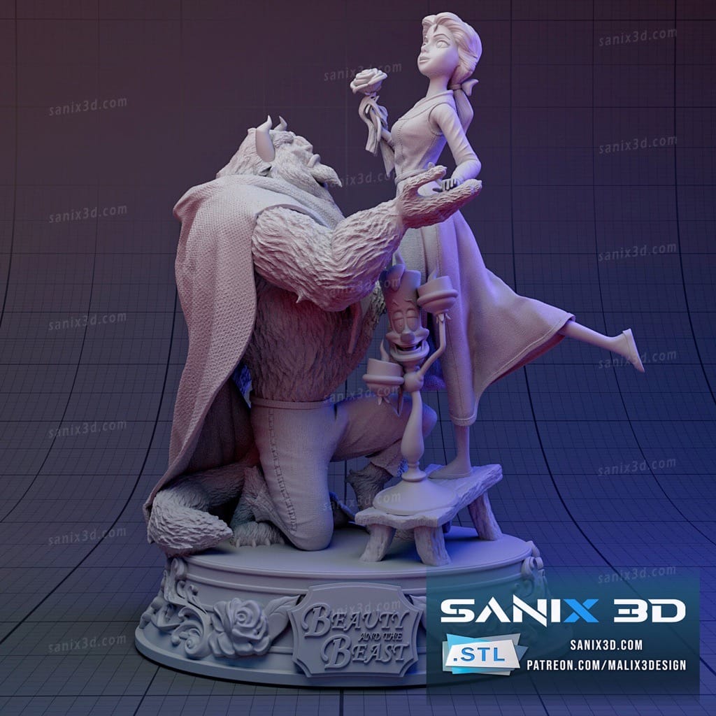P站图纸印象馆 Sanix3d 美女与野兽 Sanix3d 美女与野兽