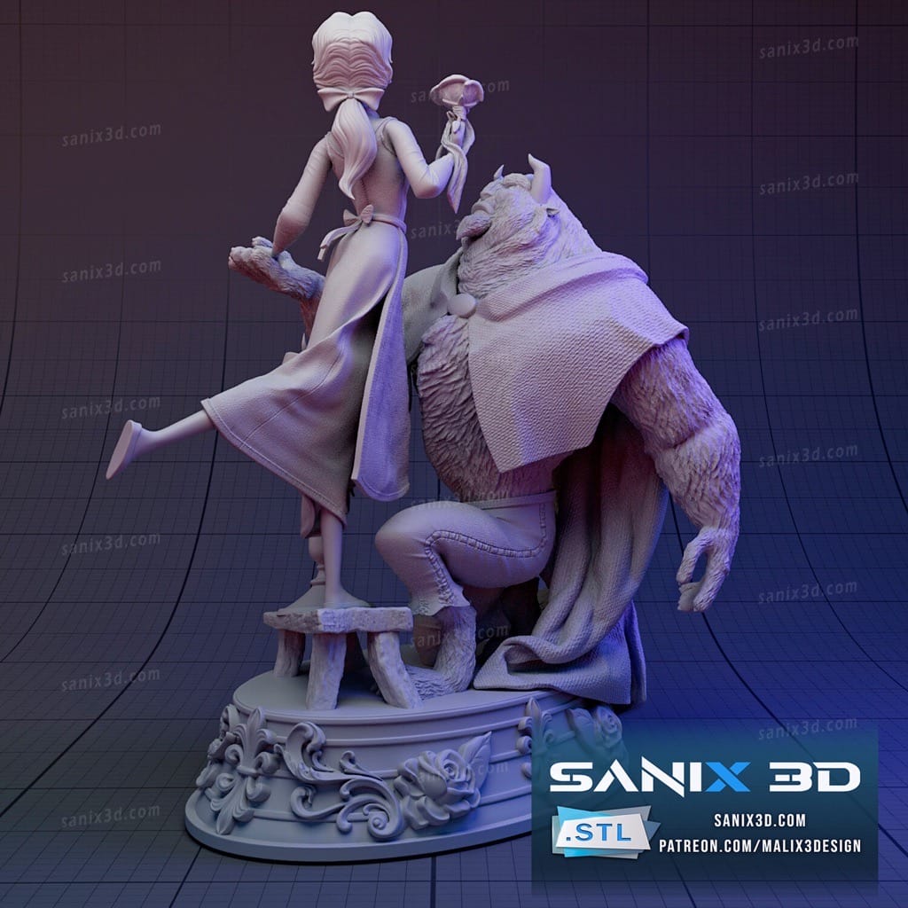 P站图纸印象馆 Sanix3d 美女与野兽 Sanix3d 美女与野兽