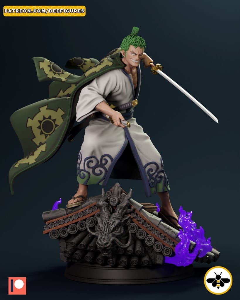 P站图纸印象馆 Bee Figures 海贼王 罗罗诺亚·索隆 Bee Figures 海贼王 罗罗诺亚·索隆