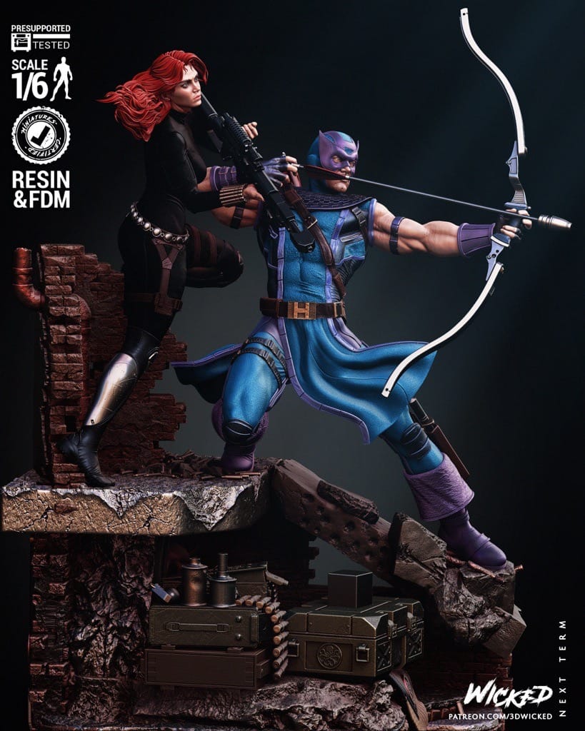 P站图纸印象馆 3DWicked 漫威 鹰眼和黑寡妇 3DWicked 漫威 鹰眼和黑寡妇