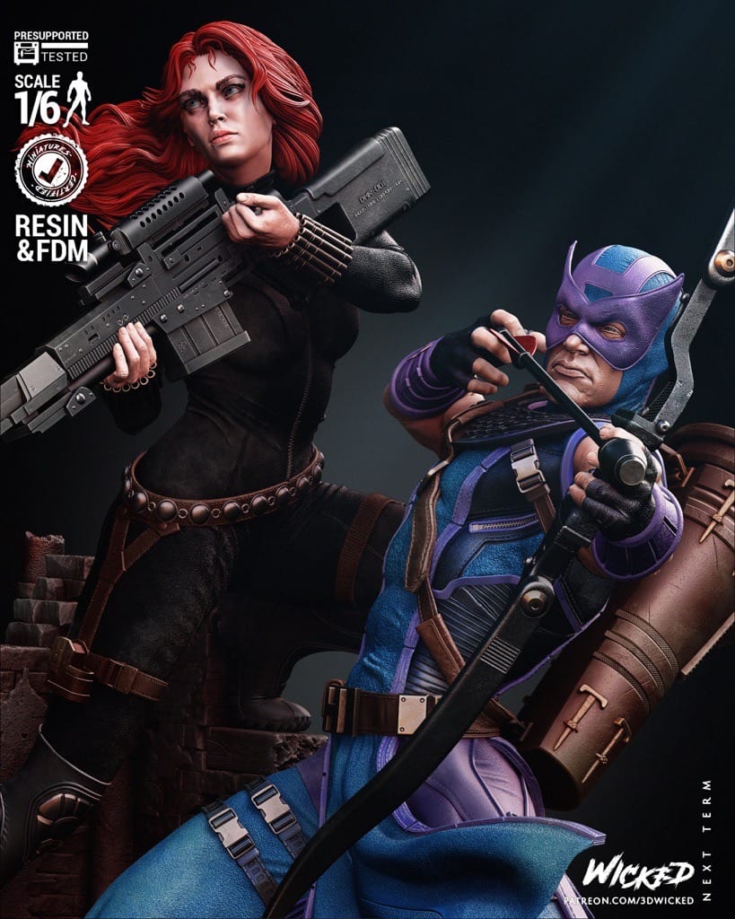 P站图纸印象馆 3DWicked 漫威 鹰眼和黑寡妇 3DWicked 漫威 鹰眼和黑寡妇