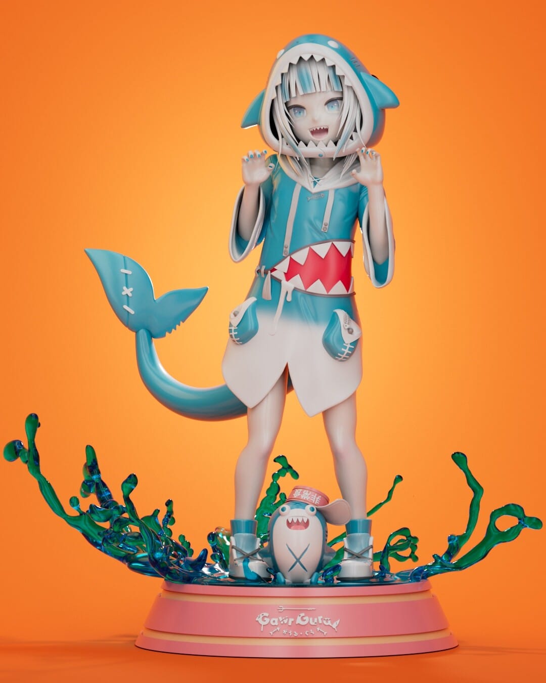 P站图纸印象馆 鲨鱼娘噶呜古拉 鲨鱼娘噶呜古拉