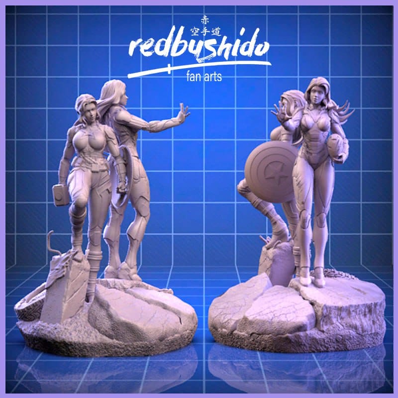 P站图纸印象馆 漫威 女版美国队长和女版钢铁侠 漫威 女版美国队长和女版钢铁侠