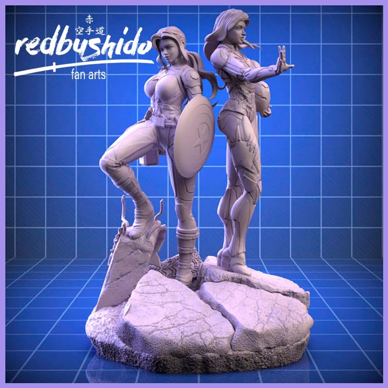 P站图纸印象馆 漫威 女版美国队长和女版钢铁侠 漫威 女版美国队长和女版钢铁侠