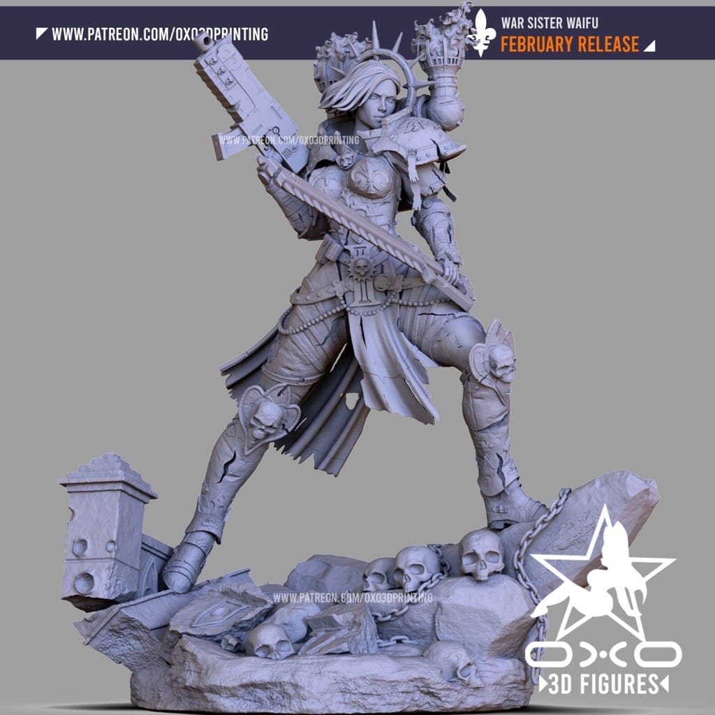 P站图纸印象馆 OXO3D 战锤40K 战争姐妹 OXO3D 战锤40K 战争姐妹