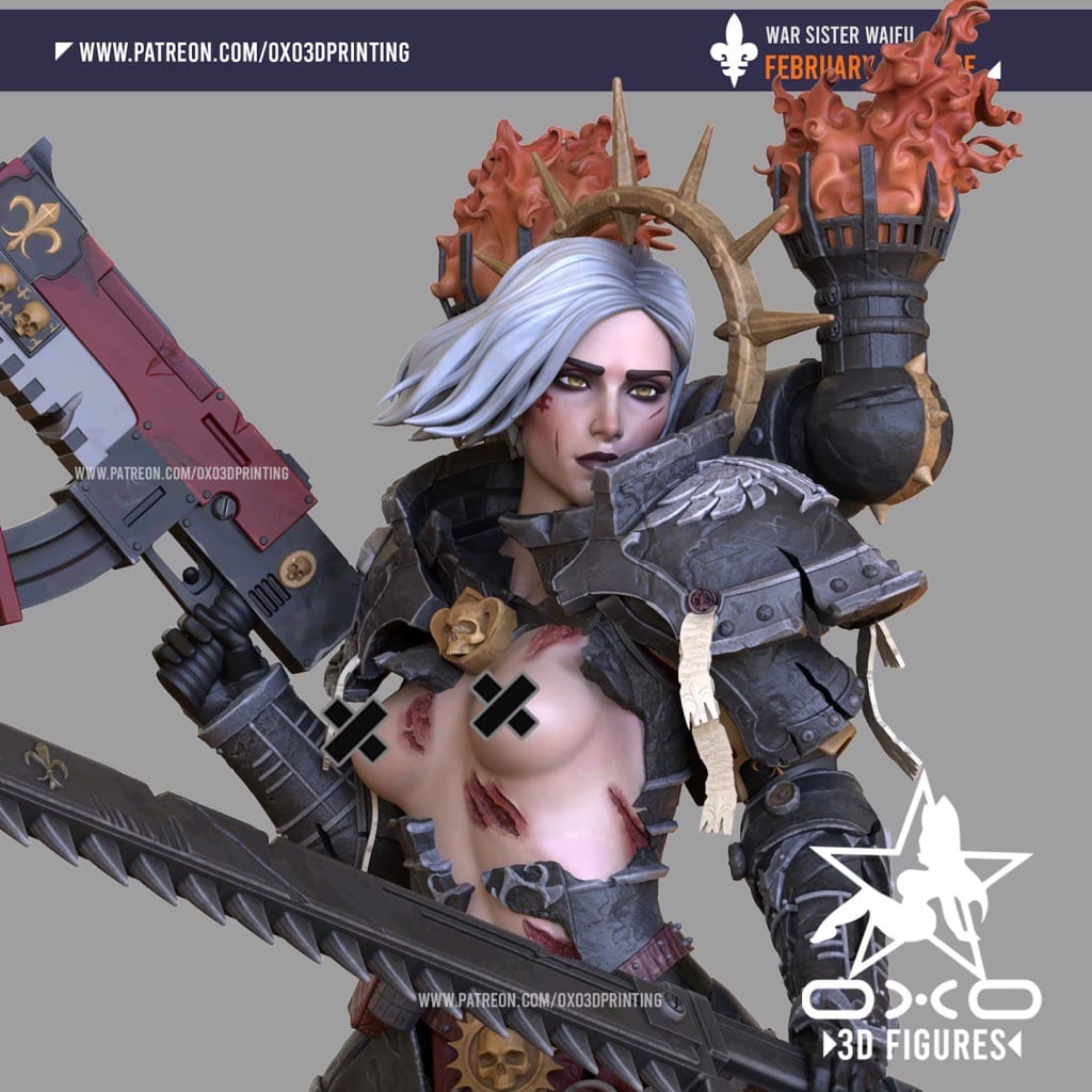 P站图纸印象馆 OXO3D 战锤40K 战争姐妹 OXO3D 战锤40K 战争姐妹