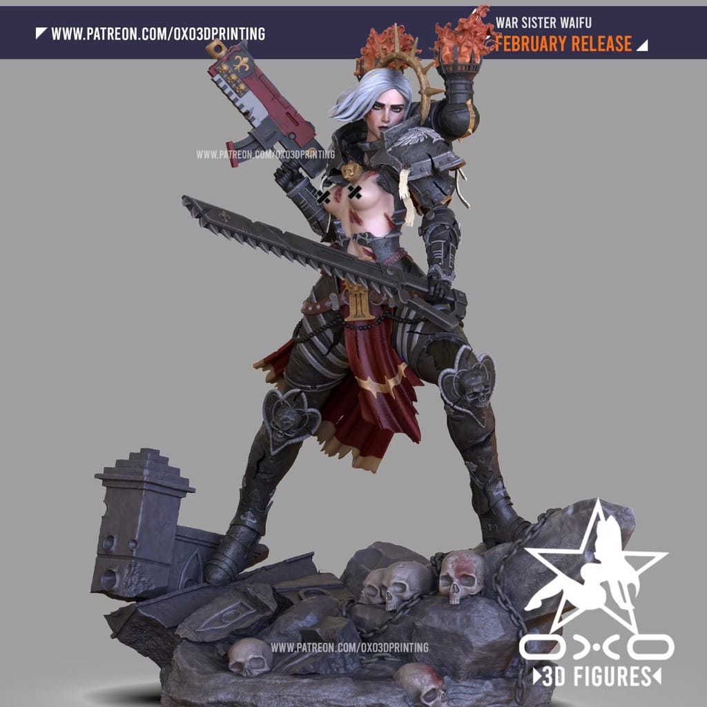 P站图纸印象馆 OXO3D 战锤40K 战争姐妹 OXO3D 战锤40K 战争姐妹
