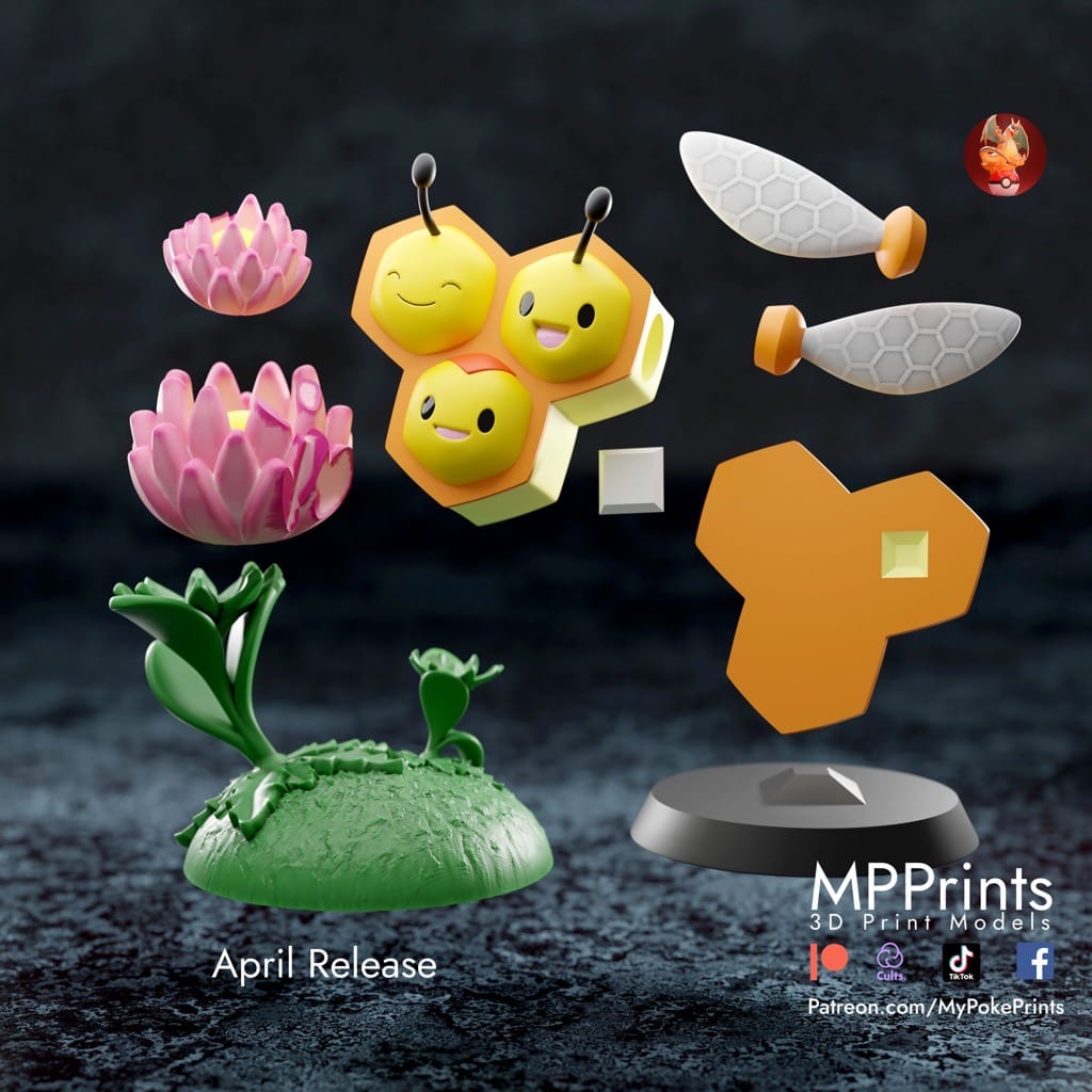 P站图纸印象馆 口袋妖怪 三蜜蜂 口袋妖怪 三蜜蜂