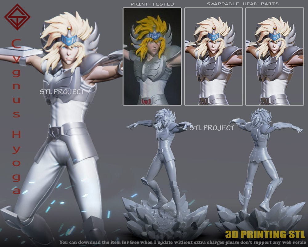 P站图纸印象馆 STL Project 圣斗士星矢 冰河 STL Project 圣斗士星矢 冰河