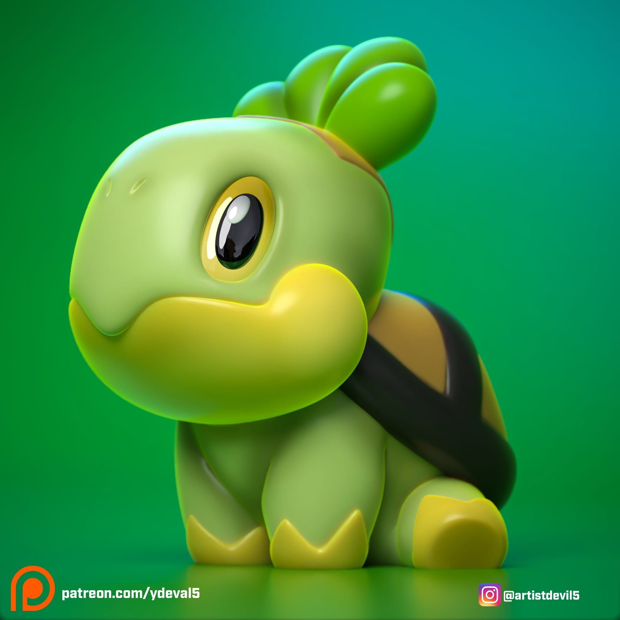P站图纸印象馆 Ydeval 精灵宝可梦 草苗龟 Ydeval 精灵宝可梦 草苗龟