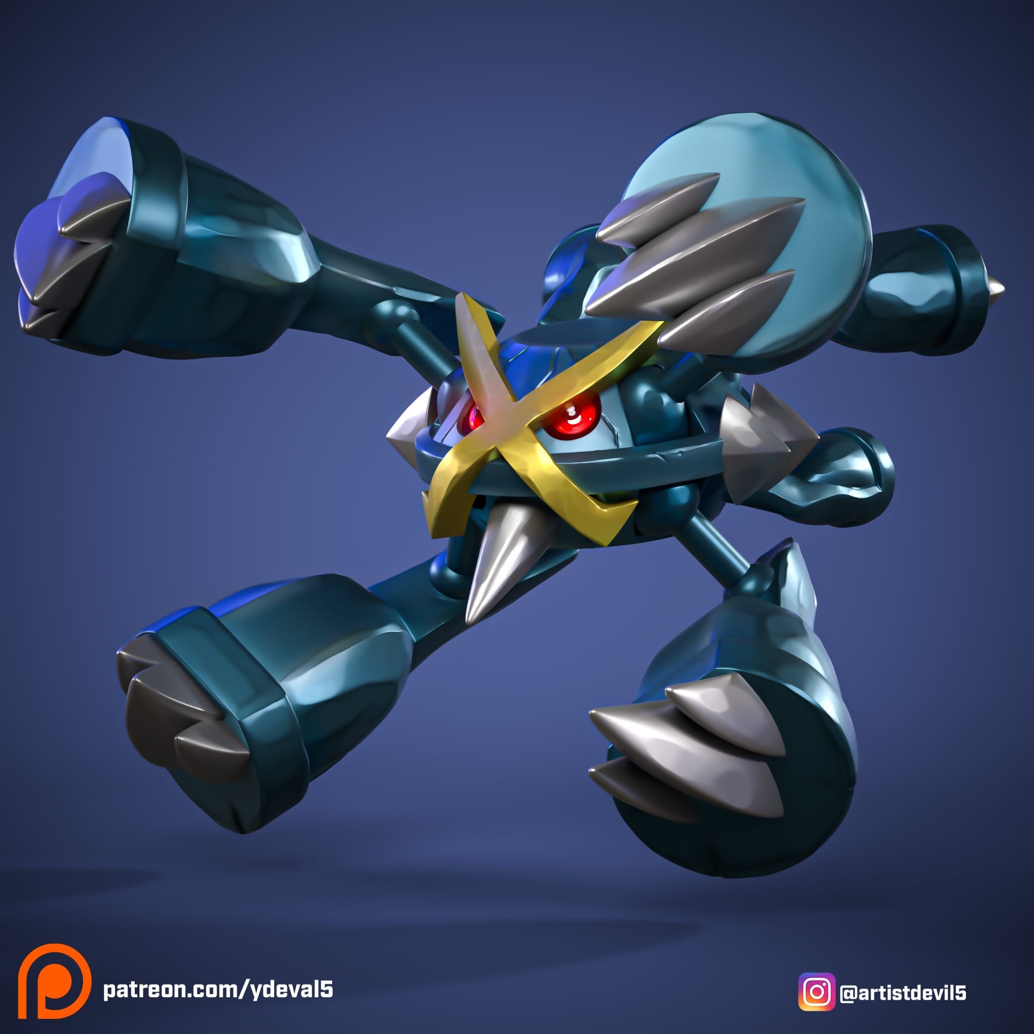 P站图纸印象馆 Ydeval 精灵宝可梦 巨金怪 Ydeval 精灵宝可梦 巨金怪