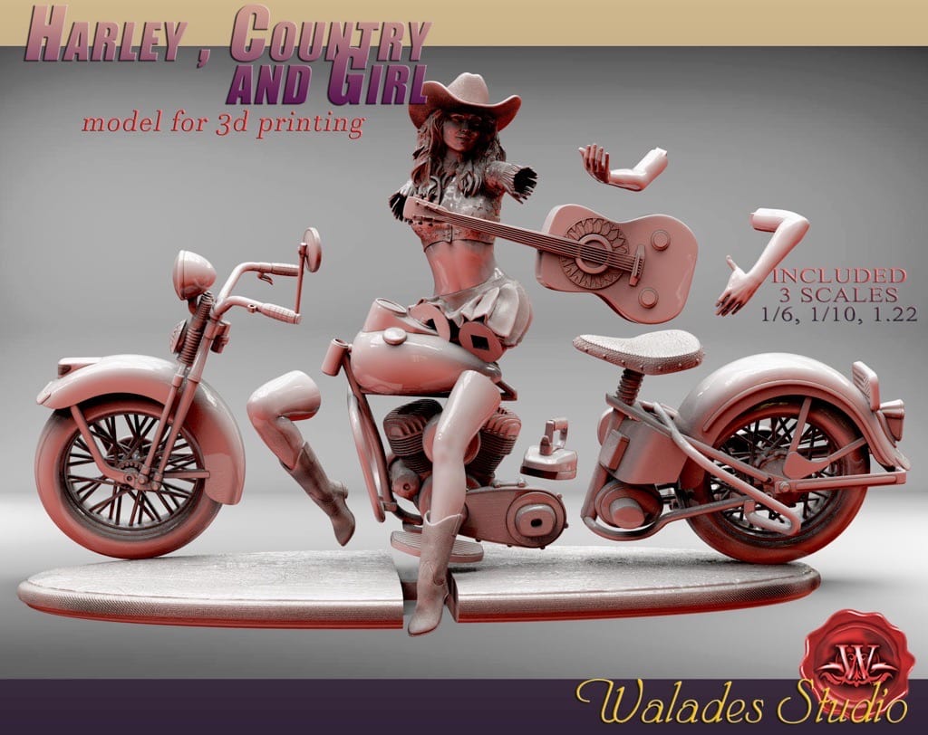 P站图纸印象馆 Walades 骑哈雷的乡村女孩 Walades 骑哈雷的乡村女孩