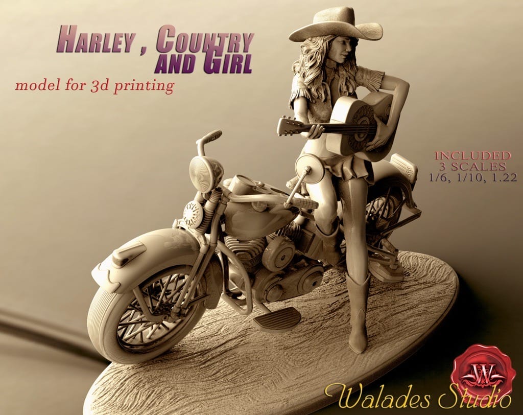 P站图纸印象馆 Walades 骑哈雷的乡村女孩 Walades 骑哈雷的乡村女孩