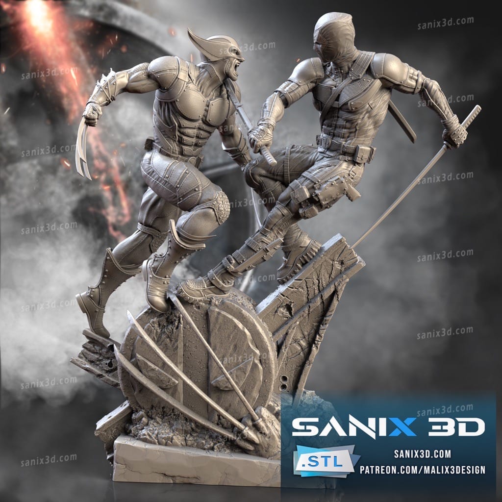 P站图纸印象馆 Sanix3d 漫威 死待与金钢狼 Sanix3d 漫威 死待与金钢狼
