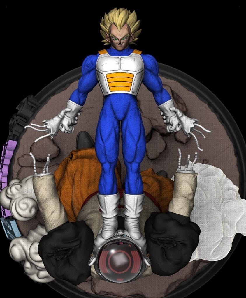 P站图纸印象馆 龙珠 贝吉塔对人造人19号 龙珠 贝吉塔对人造人19号