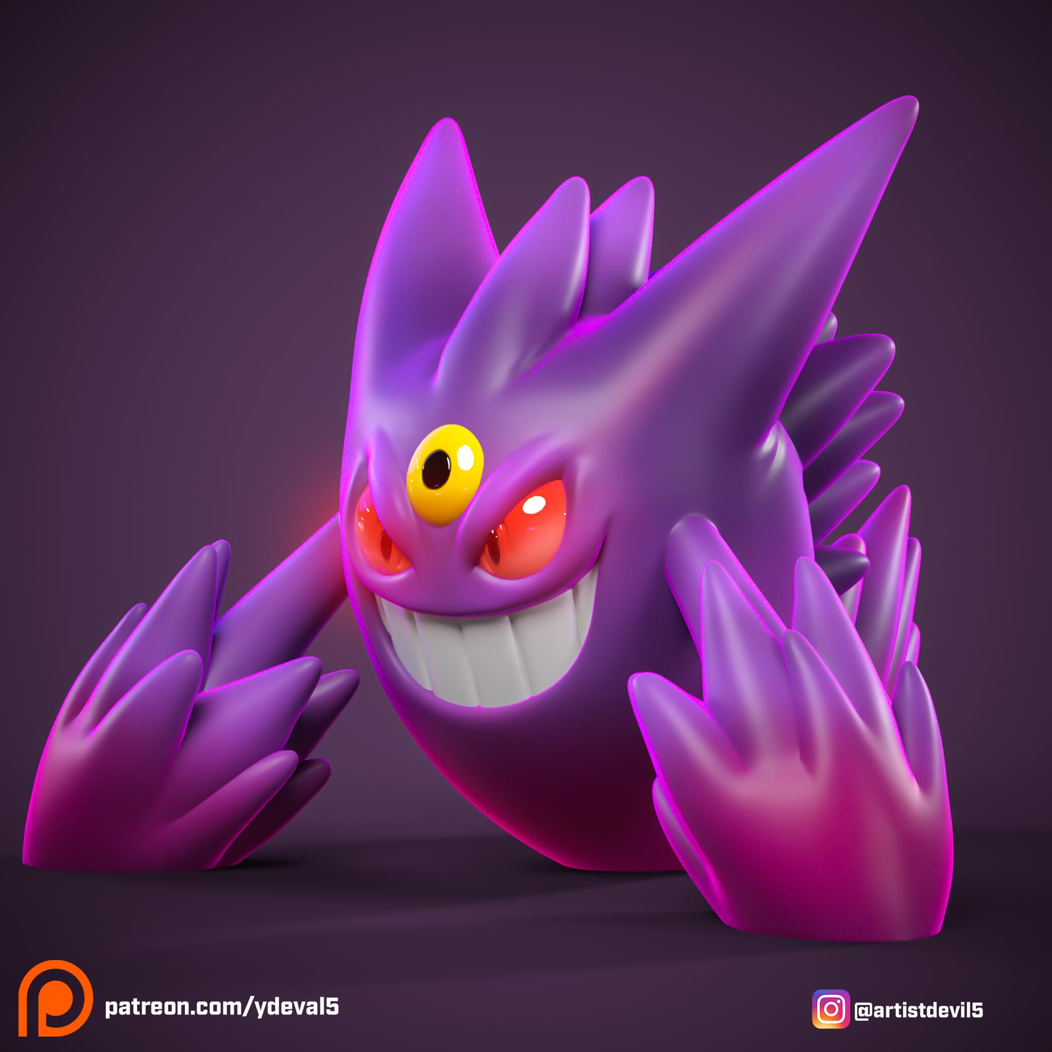P站图纸印象馆 Ydeval 精灵宝可梦 耿鬼 Ydeval 精灵宝可梦 耿鬼